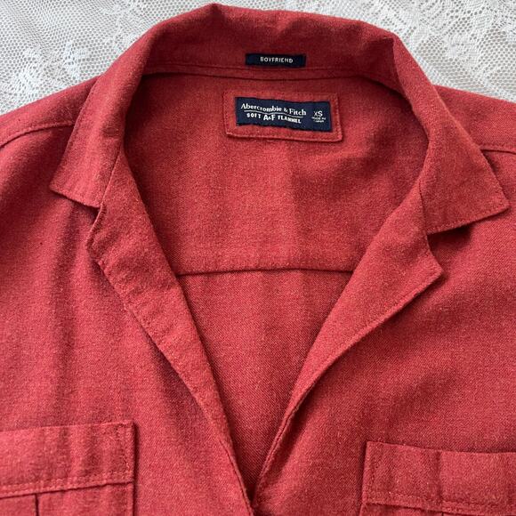 Abercrombie & Fitch Rust Long Sleeve Button Down Boyfriend Shirt - xs - Picture 4 of 9
